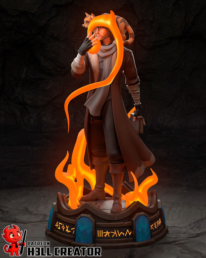 Arcane Fire Mage | Resin Garage Kit Figure Game Fan Art | h3LL creator