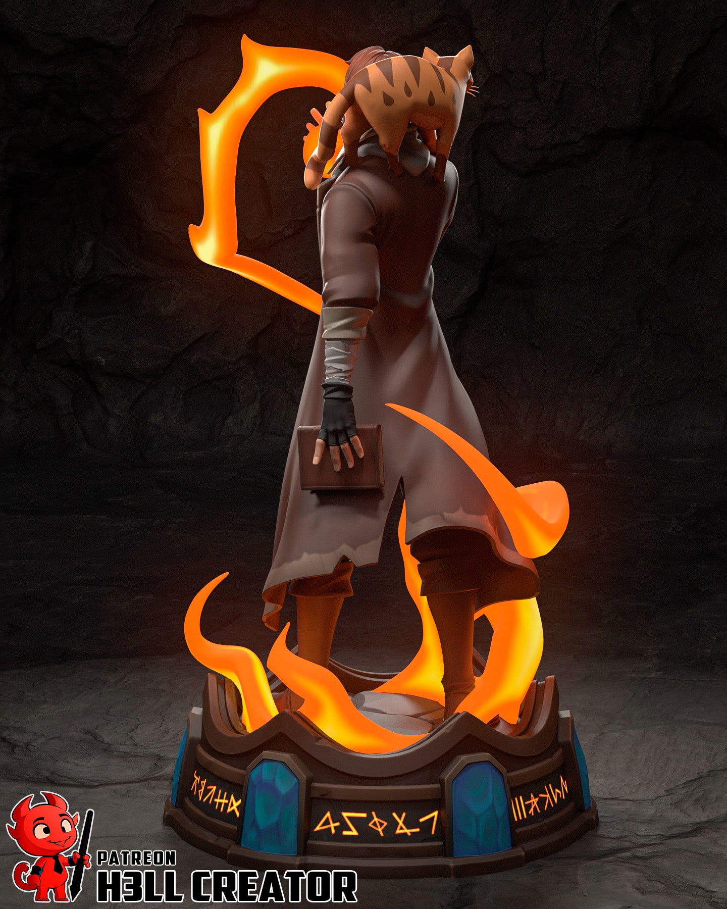 Arcane Fire Mage | Resin Garage Kit Figure Game Fan Art | h3LL creator