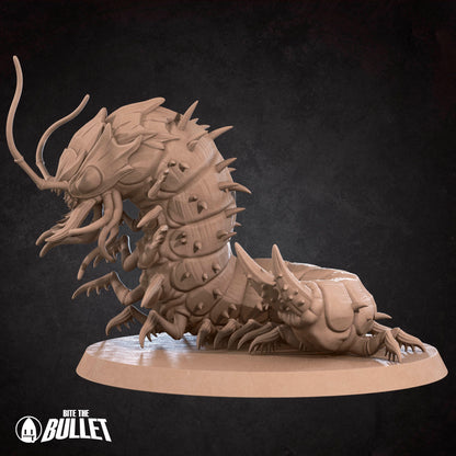 D&D Carrion Crawler miniature by Tattles Told 3D, detailed creature with multiple tentacles and a menacing appearance for tabletop gaming.