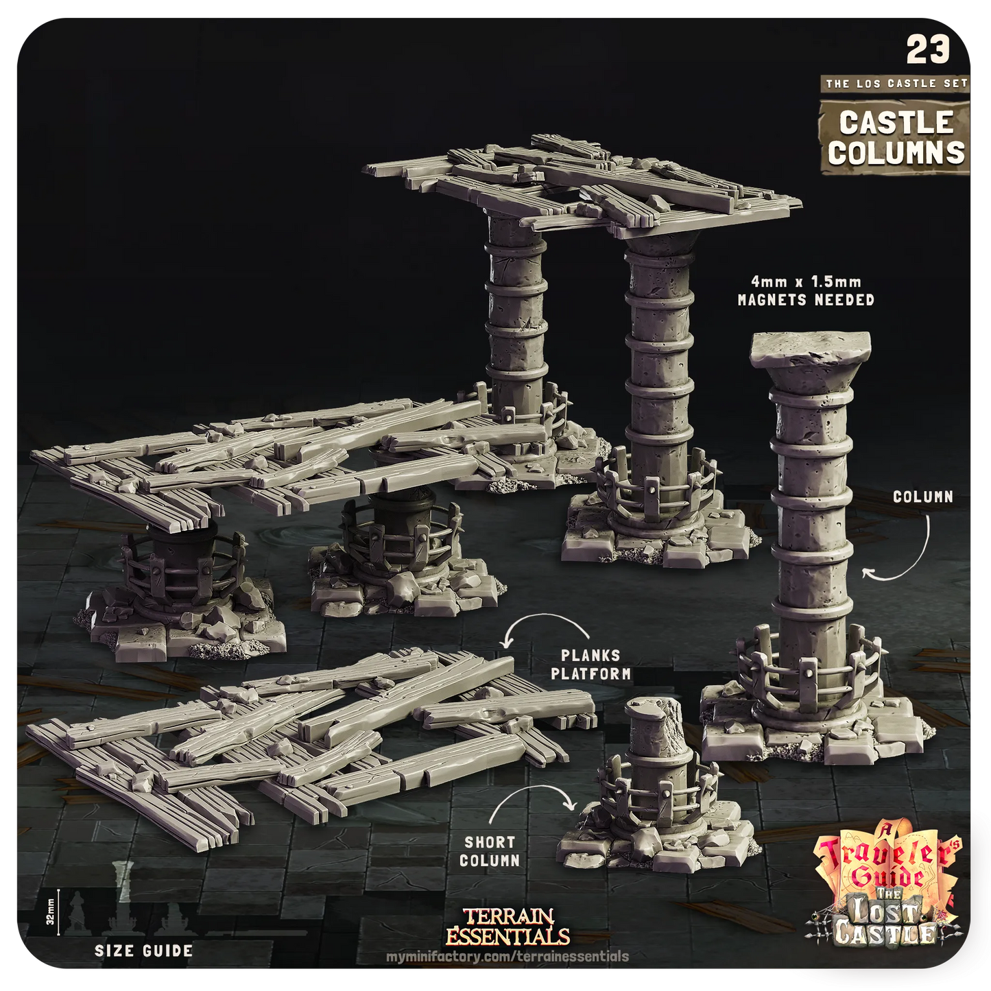 The Lost Castle Set | TTRPG Scatter Diorama Dollhouse Miniature | Terrain Essentials