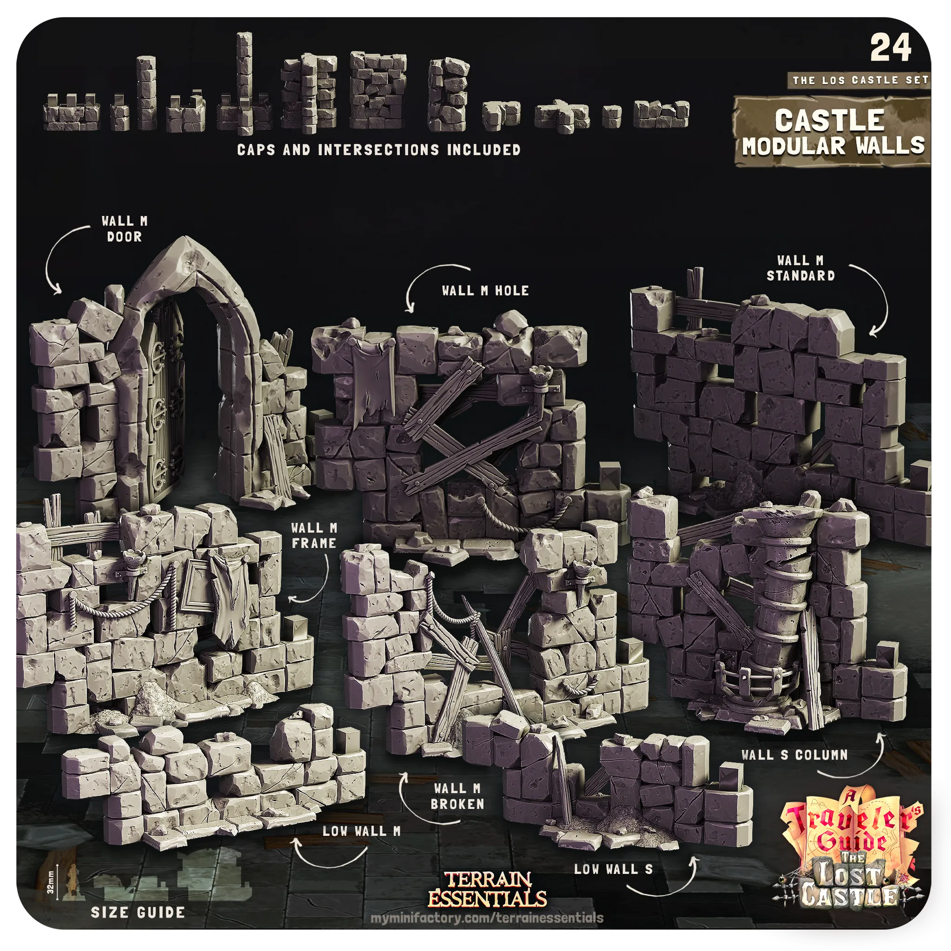 The Lost Castle Set | TTRPG Scatter Diorama Dollhouse Miniature | Terrain Essentials