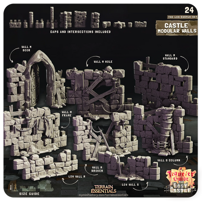 The Lost Castle Set | TTRPG Scatter Diorama Dollhouse Miniature | Terrain Essentials