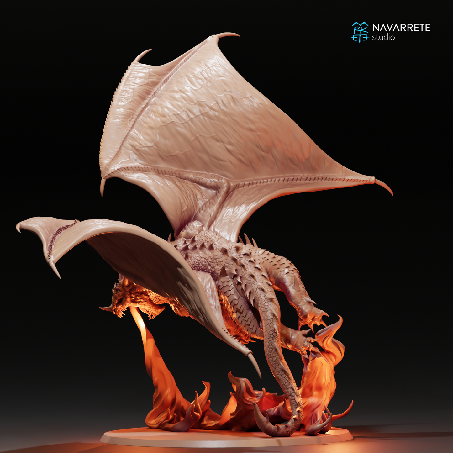 Tattles Told 3D Cave Dragon tabletop gaming miniature in new pose, detailed sculpt for fantasy gaming adventures.