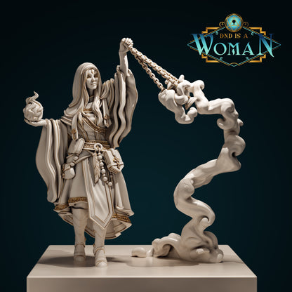 Changeling Cleric Rin | D&D TTRPG Miniature | DnD Is A Woman | NO BASE