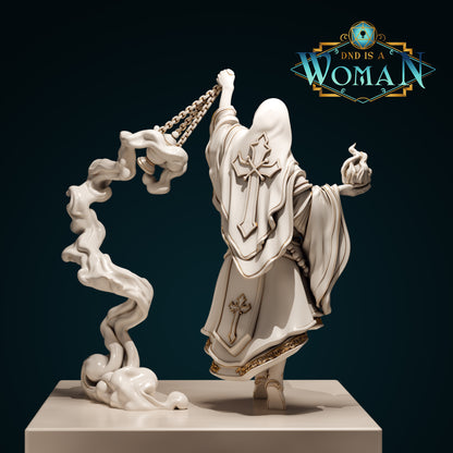 Changeling Cleric Rin | D&D TTRPG Miniature | DnD Is A Woman | NO BASE