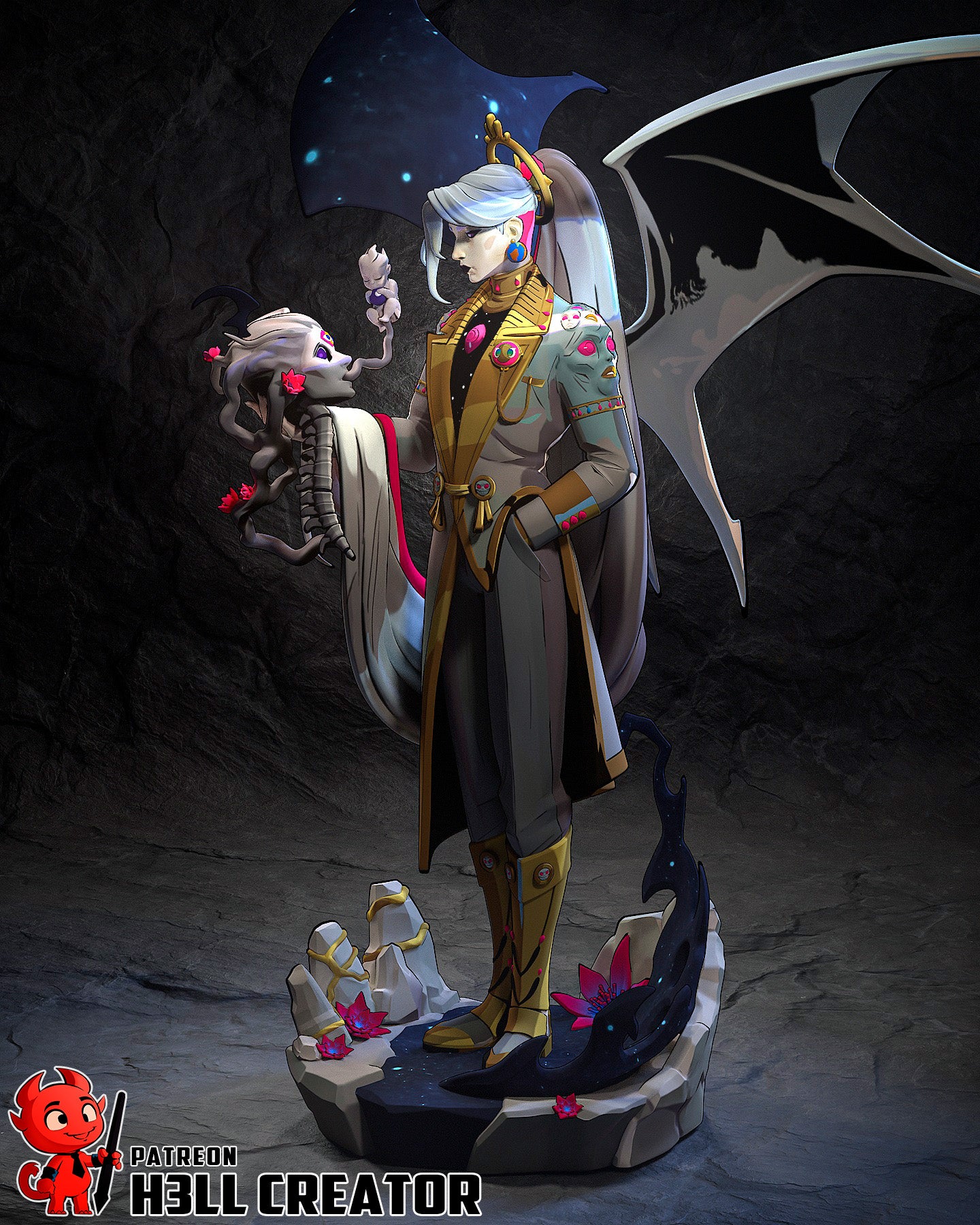 Resin garage kit figure of Chaos, The Infinite Void by Tattles Told 3D, featuring detailed sculpting and dark, cosmic-inspired design.