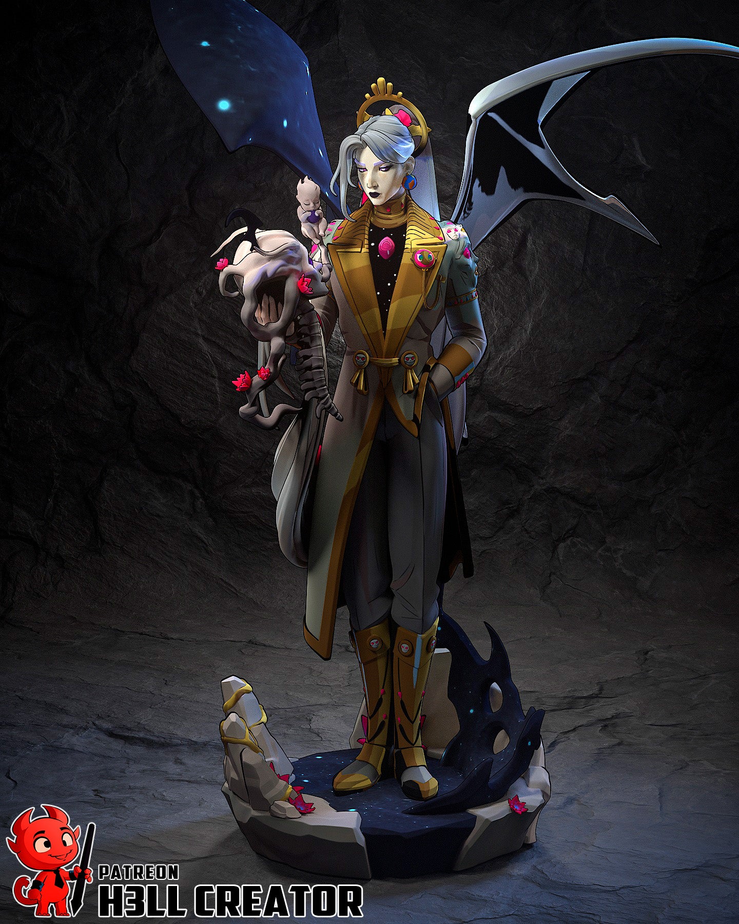 Resin garage kit figure of Chaos, The Infinite Void by Tattles Told 3D, featuring detailed sculpting and dark, cosmic-themed design.