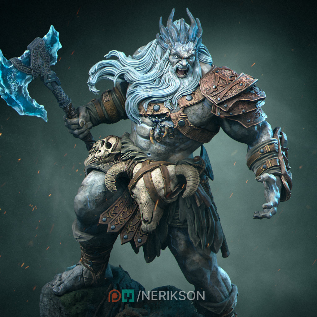 Lia The Barbarian Mercenary vs. The Stone Giant | Garage Resin Kit Statue | D&D TTRPG Fantasy | Nerikson