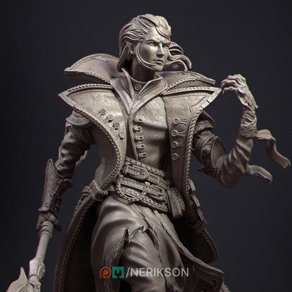 Dhampir Vampire Elf Warlock 2025 Update | Tabletop and Display Scale | D&D TTRPG Fantasy Miniature | Nerikson