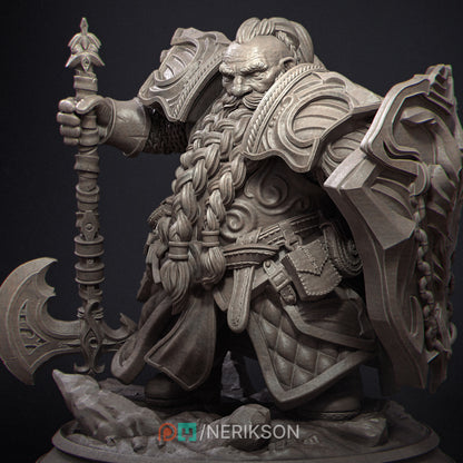 Dwarf Paladin 2025 Update | Tabletop and Display Scales | D&D TTRPG Fantasy Miniature | Nerikson