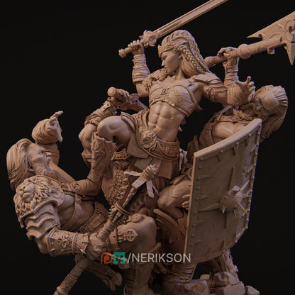 Fight of the Wolf, Gladiators | Garage Resin Kit Statue or Miniature | D&D TTRPG Fantasy | Nerikson