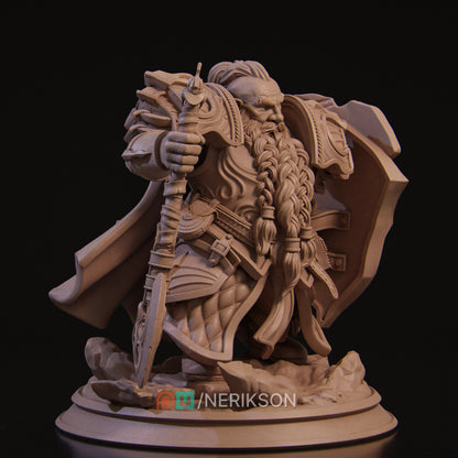 Dwarf Paladin 2025 Update | Tabletop and Display Scales | D&D TTRPG Fantasy Miniature | Nerikson