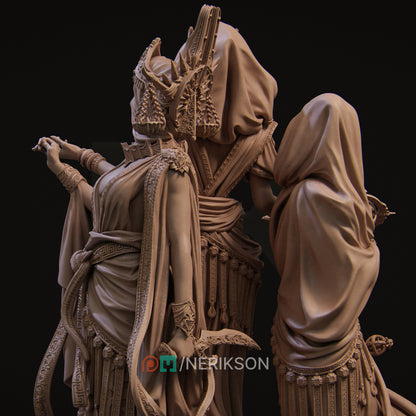 The Moirai, The Fates, Diorama | Garage Resin Kit Statue | D&D TTRPG Fantasy | Nerikson