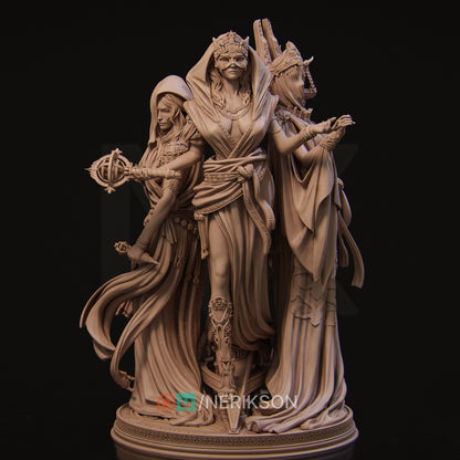 The Moirai, The Fates, Diorama | Garage Resin Kit Statue | D&D TTRPG Fantasy | Nerikson