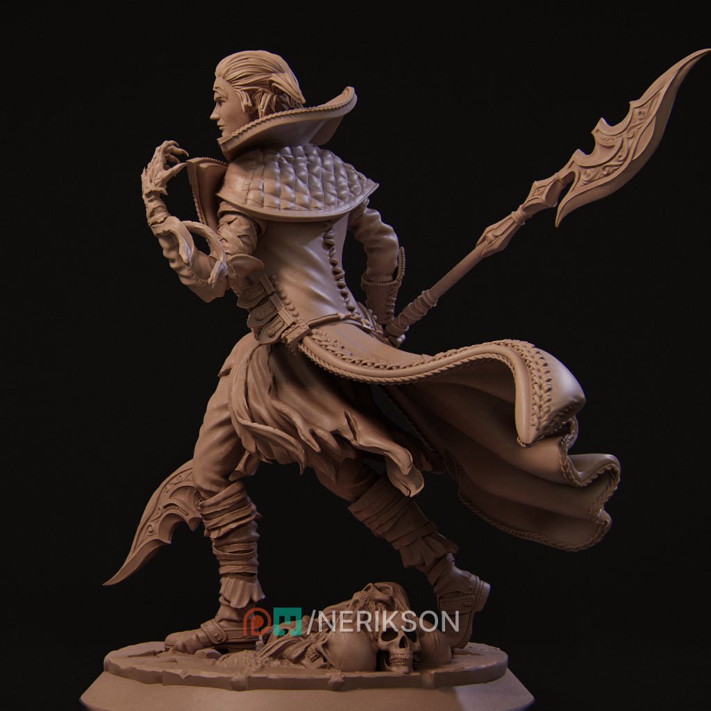 Dhampir Vampire Elf Warlock 2025 Update | Tabletop and Display Scale | D&D TTRPG Fantasy Miniature | Nerikson