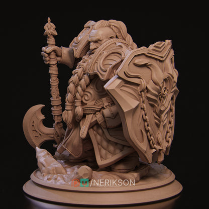 Dwarf Paladin 2025 Update | Tabletop and Display Scales | D&D TTRPG Fantasy Miniature | Nerikson