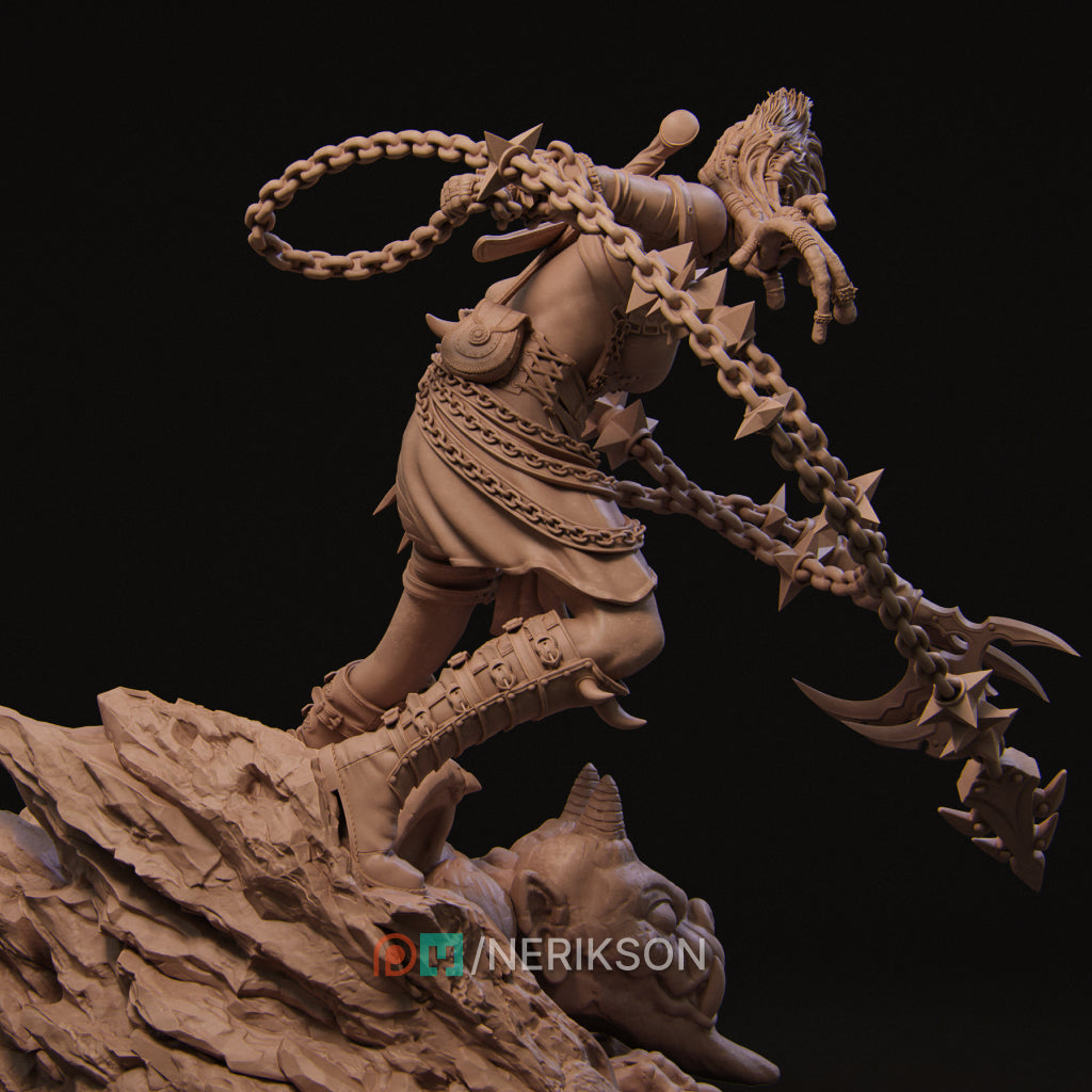 Zestari the Shadarkai Chain Warrior | Garage Resin Kit Statue | D&D TTRPG Fantasy | Nerikson