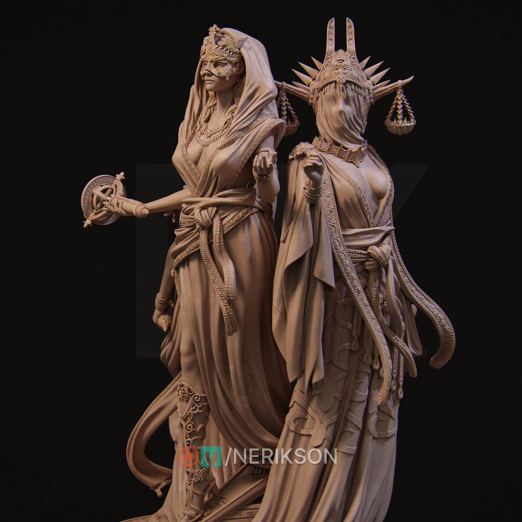 The Moirai, The Fates, Diorama | Garage Resin Kit Statue | D&D TTRPG Fantasy | Nerikson