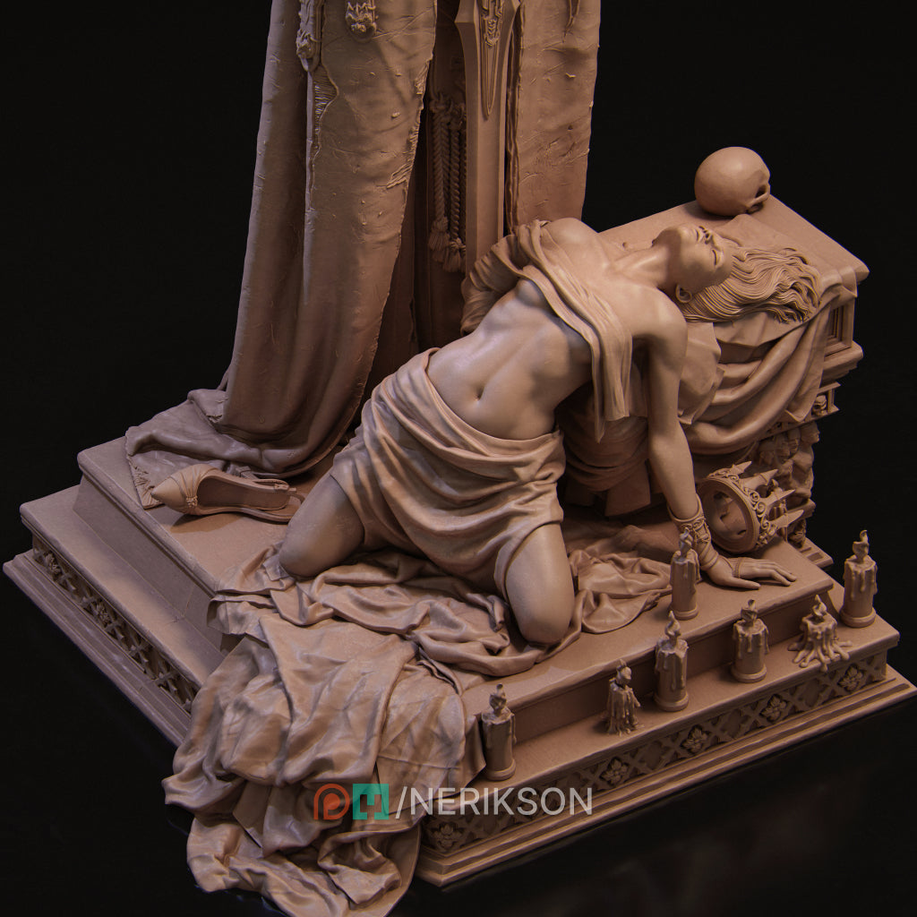 Dark Ending, Queen and Executioner | Garage Resin Kit Statue | D&D TTRPG Fantasy | Nerikson