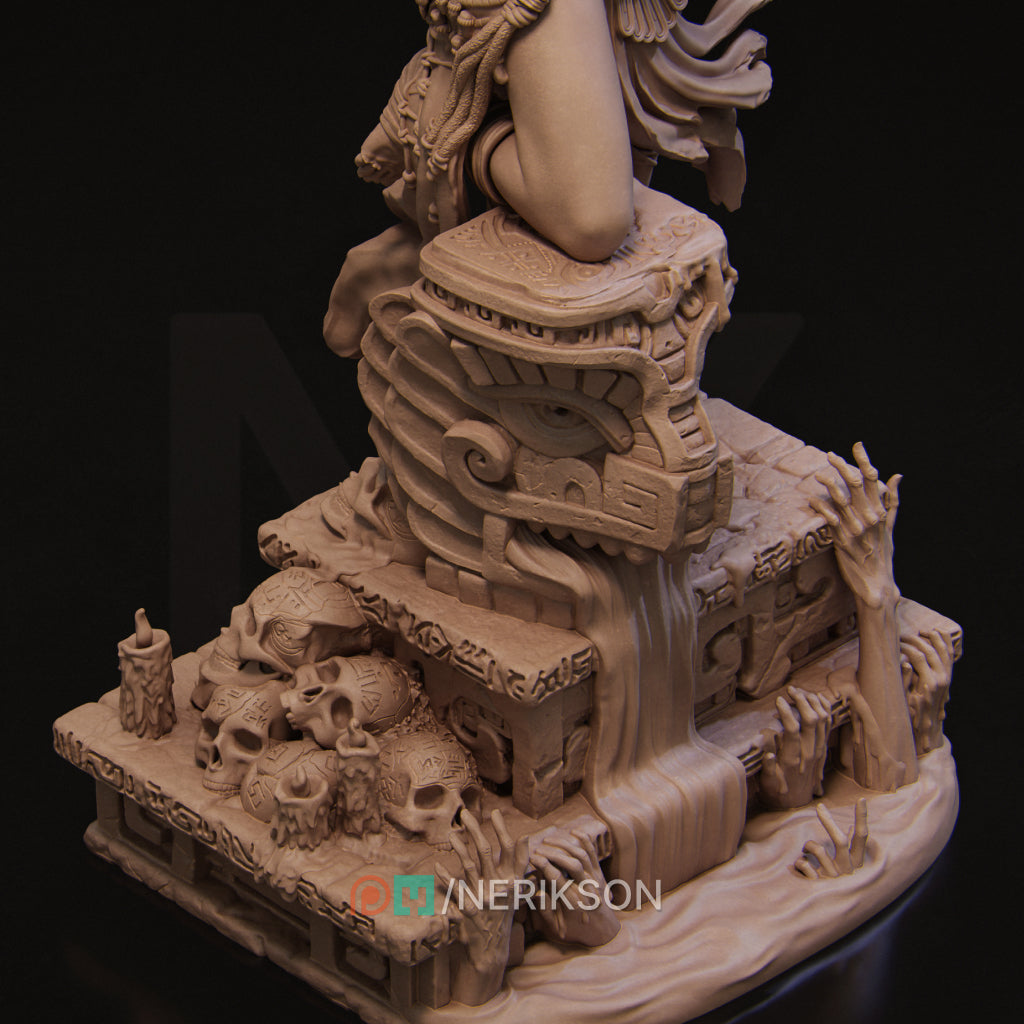 Necalin The Priestess of Death | Garage Resin Kit Statue | D&D TTRPG Fantasy | Nerikson