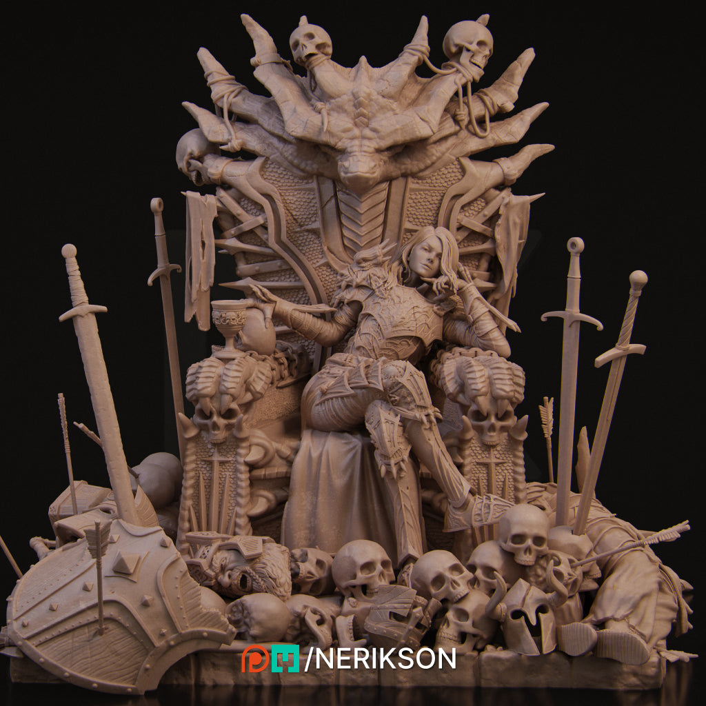 Aleehra the Dragon Knight | Garage Resin Kit Statue | D&D TTRPG Fantasy Miniature | Nerikson