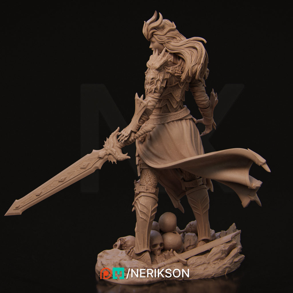 Aleehra the Dragon Knight | Garage Resin Kit Statue | D&D TTRPG Fantasy Miniature | Nerikson