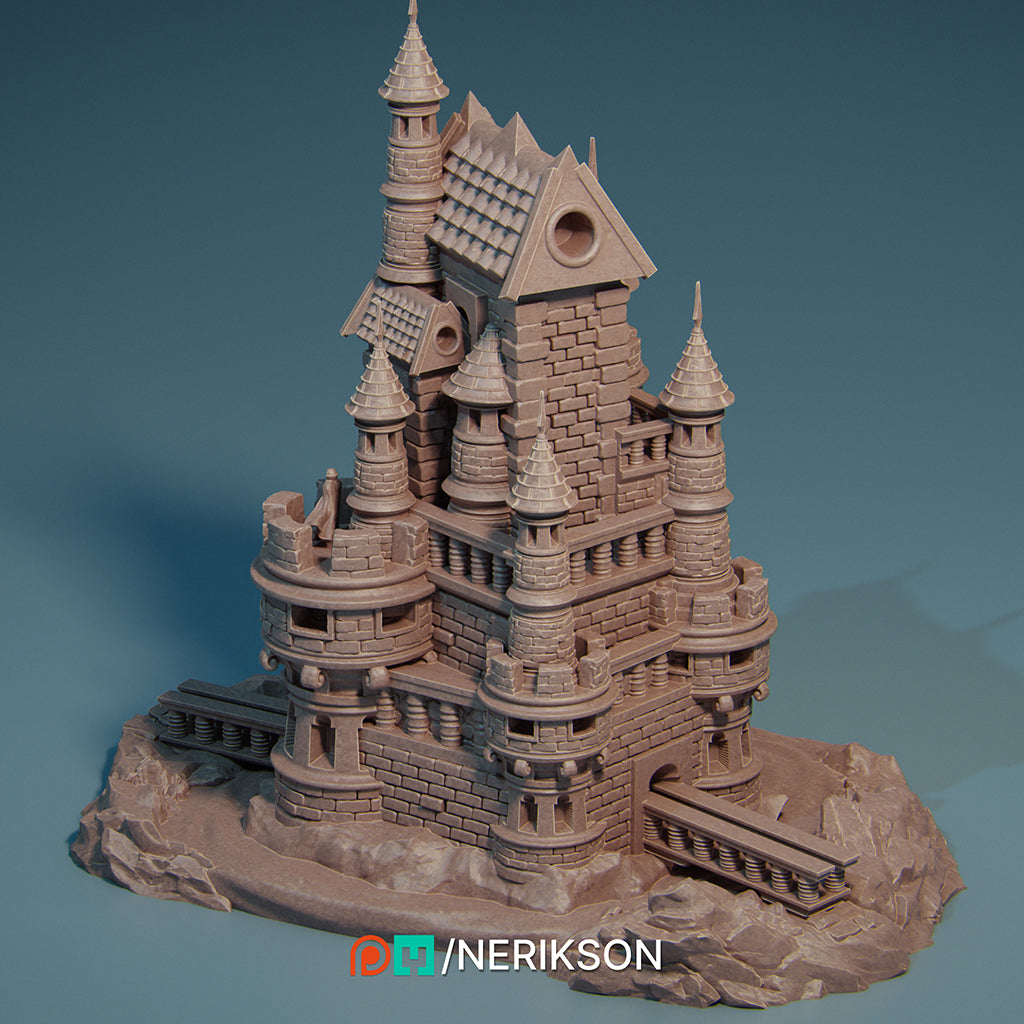 Mini Castle with Vampire | D&D TTRPG Fantasy | Nerikson