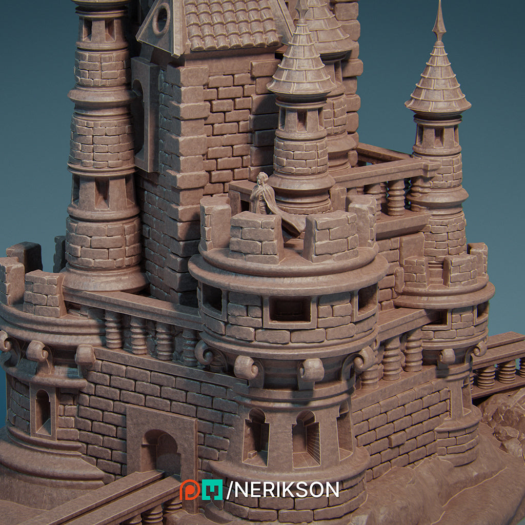 Mini Castle with Vampire | D&D TTRPG Fantasy | Nerikson