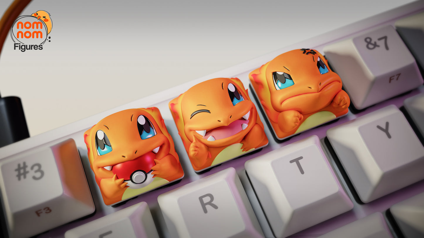Keycaps - Fire Starter | 3D Printed Resin Anime Fan Art | Nomnom Figures