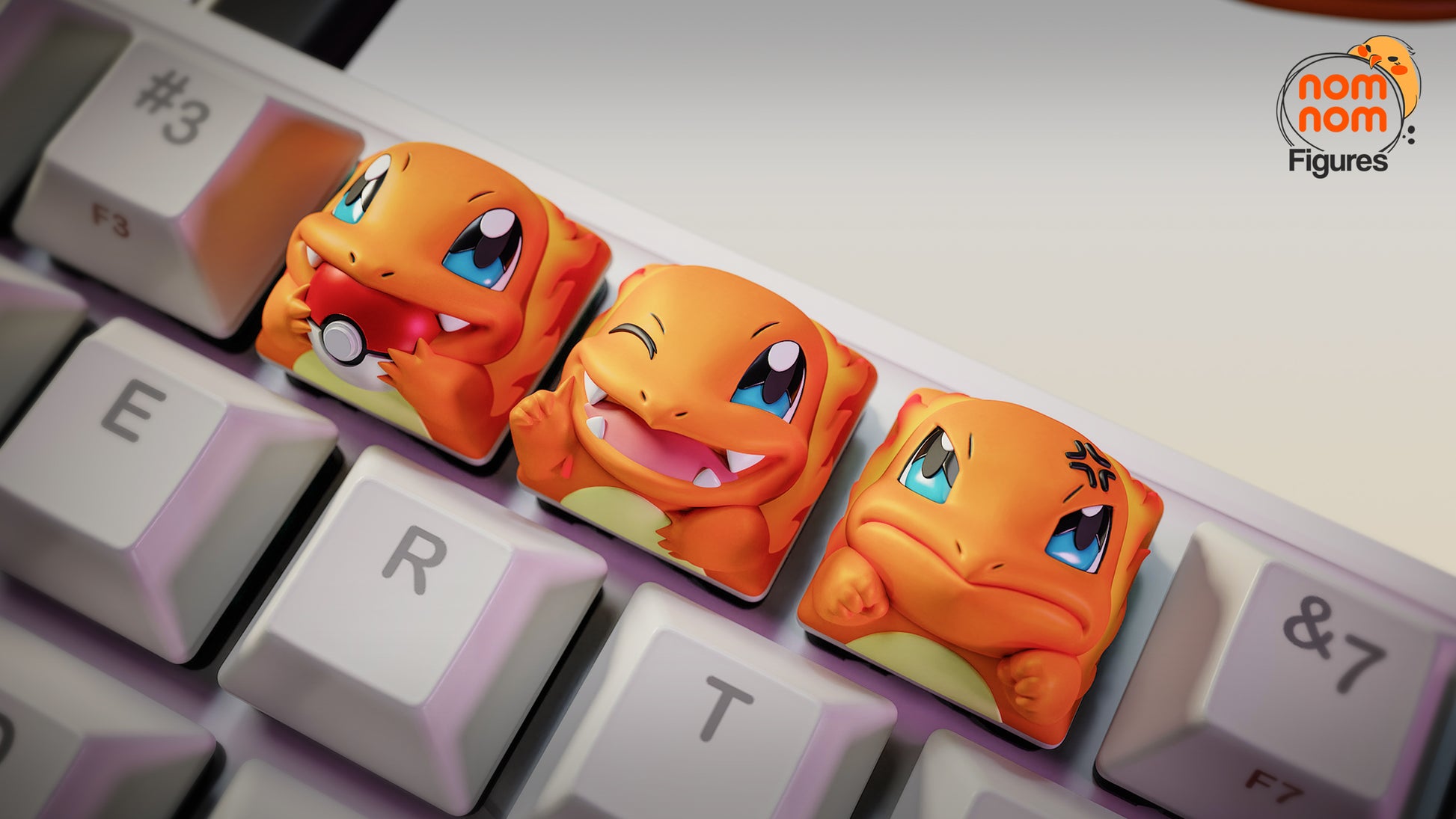 Keycaps - Fire Starter | 3D Printed Resin Anime Fan Art | Nomnom Figures