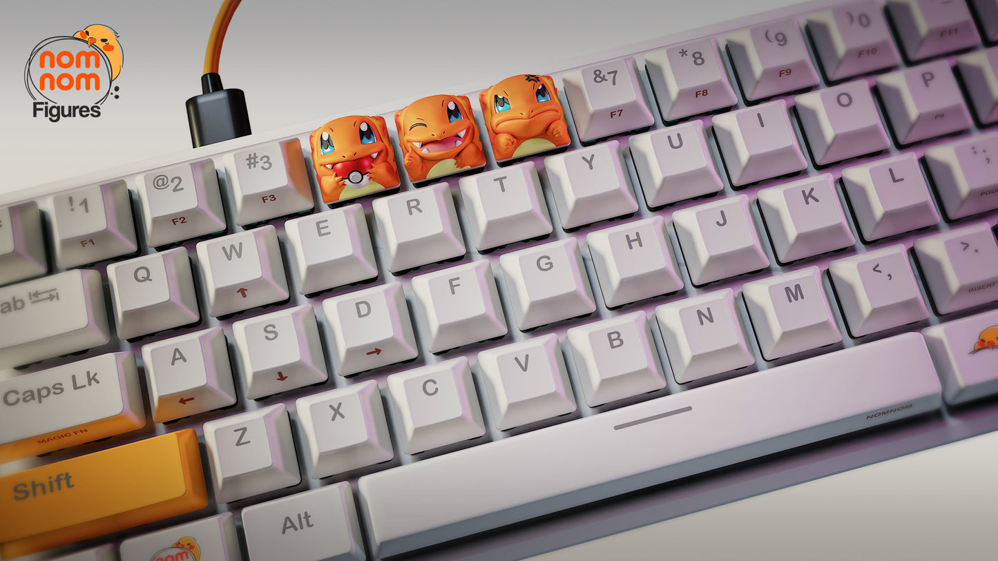 Keycaps - Fire Starter | 3D Printed Resin Anime Fan Art | Nomnom Figures