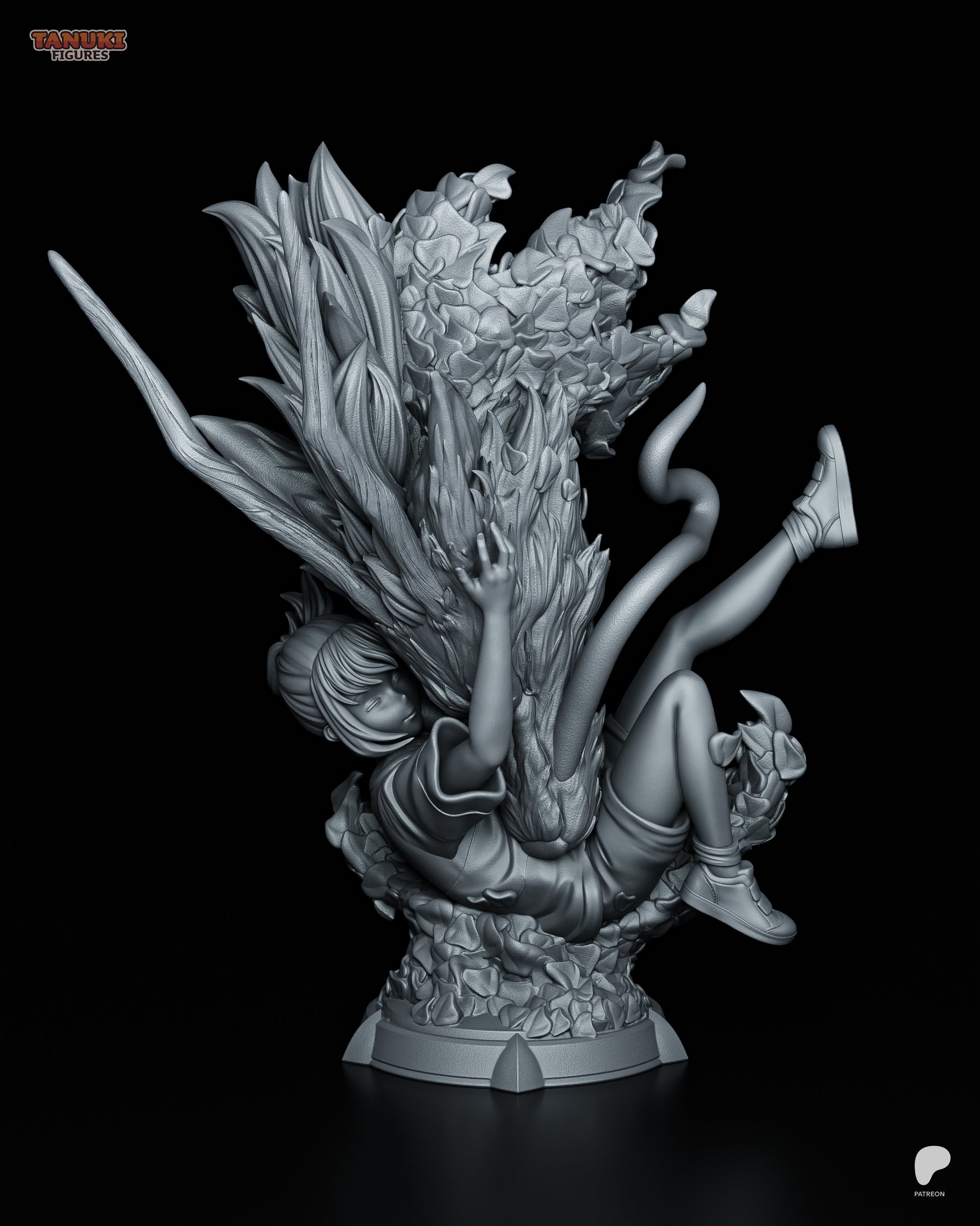Chihiro bust resin garage kit figure from River Dragon's Embrace by Tattles Told 3D, featuring detailed fan art tanuki design.