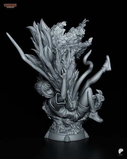 Chihiro bust resin garage kit figure from River Dragon's Embrace by Tattles Told 3D, featuring detailed fan art tanuki design.