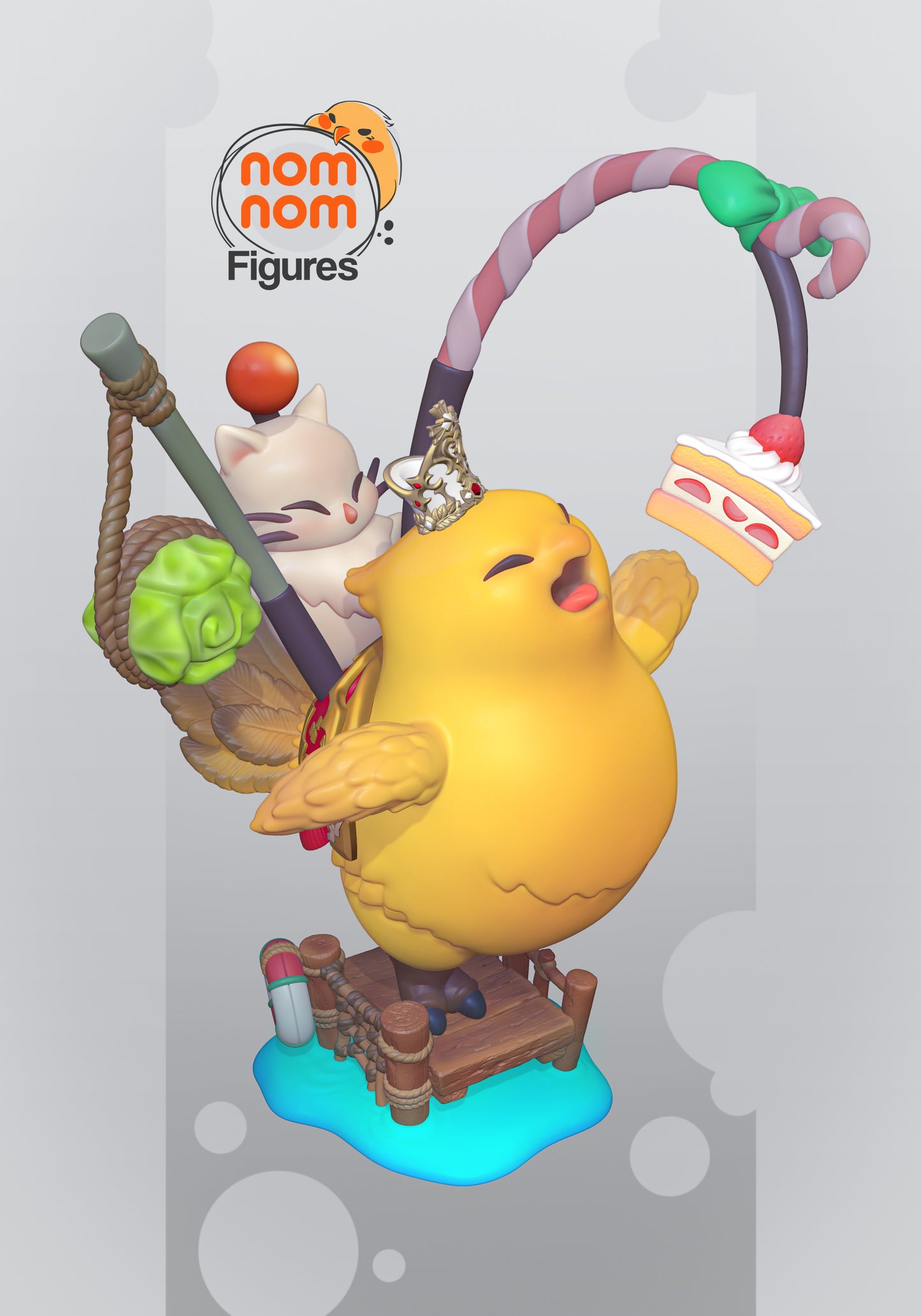 Cute Yellow Riding Borb | Resin Garage Kit Sculpture Anime Video Game Fan Art Statue | Nomnom Figures - Tattles Told 3D
