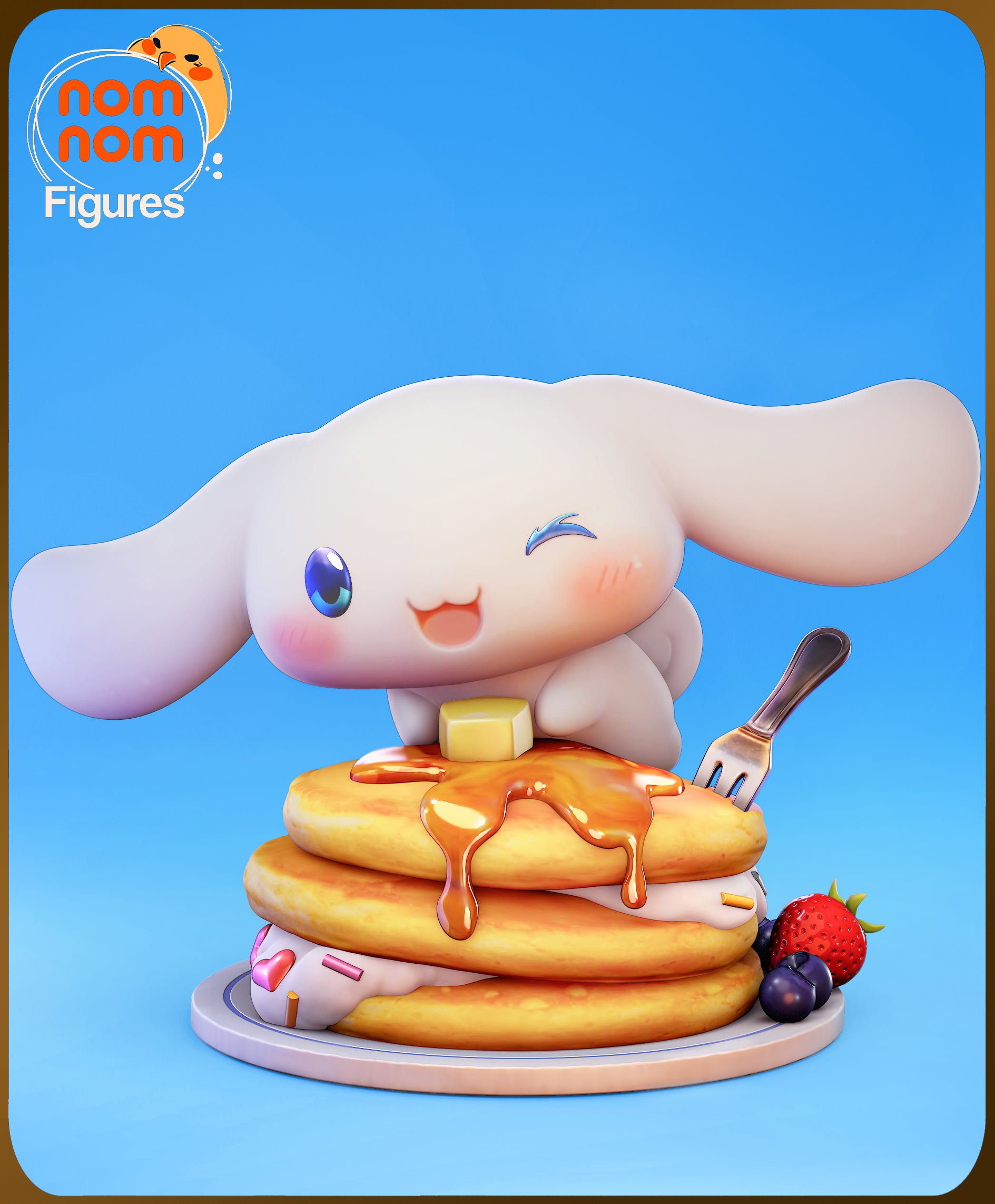 Cinamoroll Chibi Sugar Stack Sweetie resin garage kit figure by Tattles Told 3D, featuring anime-inspired design on a clear background.
