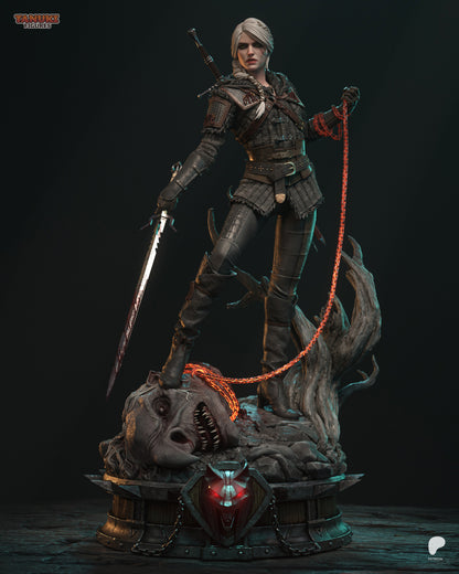 Resin garage kit figure of Swallow Queen by Tattles Told 3D, featuring detailed fan art Ciri character from Tanuki Figures collection.