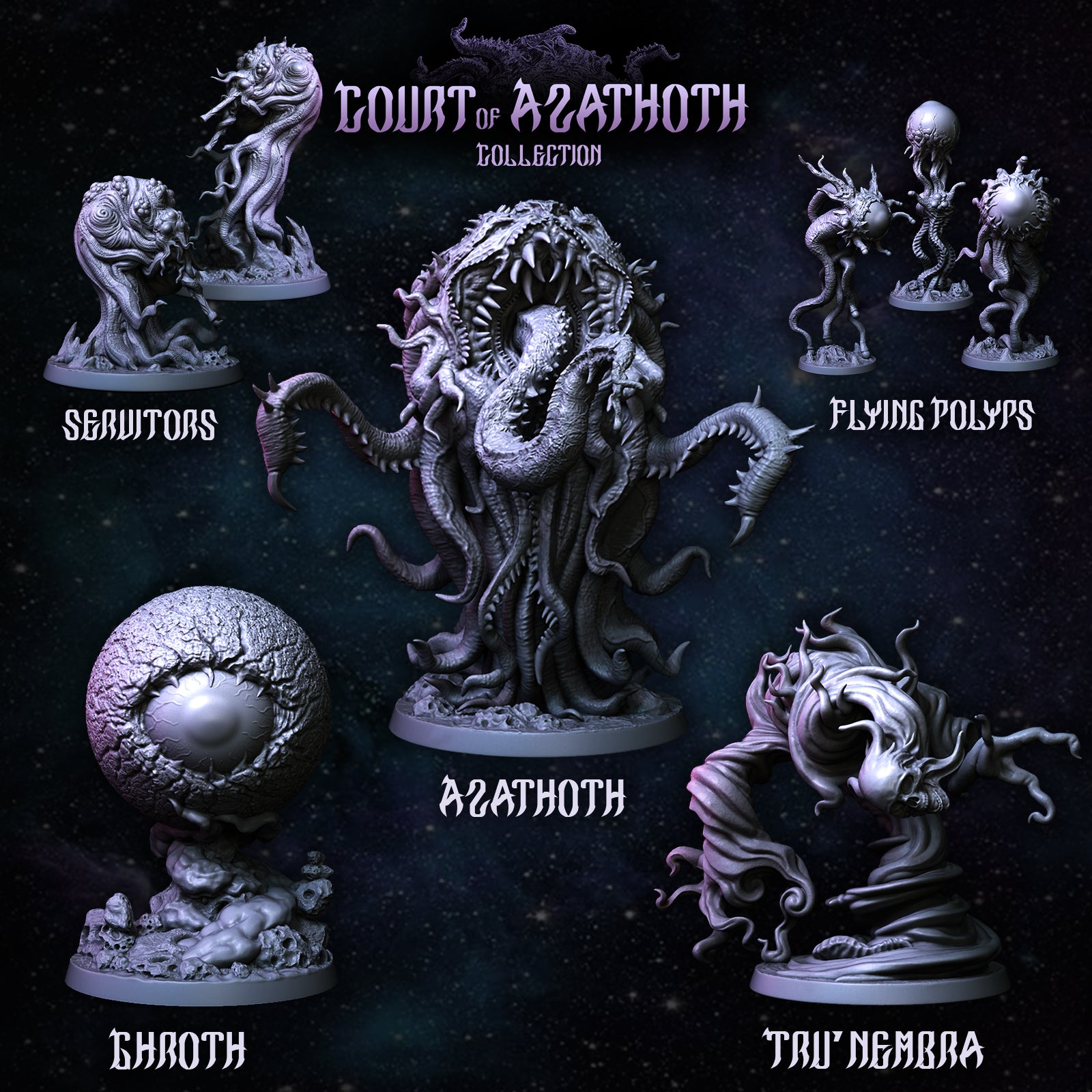 Court of Azathoth Collection | Star, Lovecraft, Elder God | D&D Cosmic Horror Fantasy | NS Miniatures