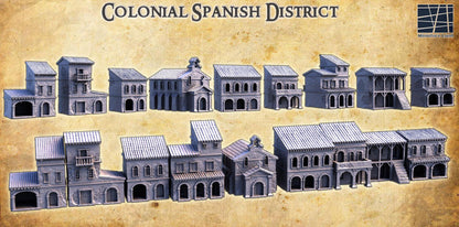 Colonial Spanish District | 28mm Scale Model Terrain | D&D TTRPG Playable 3D Printed Building | MiniatureLand