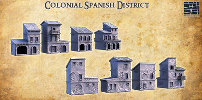 Colonial Spanish District | 28mm Scale Model Terrain | D&D TTRPG Playable 3D Printed Building | MiniatureLand