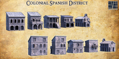 Colonial Spanish District | 28mm Scale Model Terrain | D&D TTRPG Playable 3D Printed Building | MiniatureLand