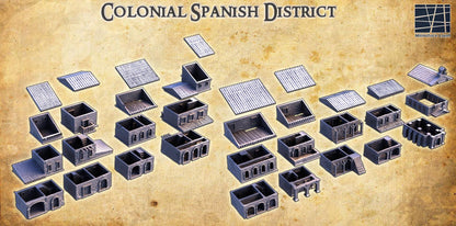 Colonial Spanish District | 28mm Scale Model Terrain | D&D TTRPG Playable 3D Printed Building | MiniatureLand