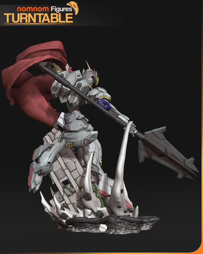 Colored resin garage kit figure of Savage Iron Warrior by Tattles Told 3D, featuring detailed armor and fierce warrior design.