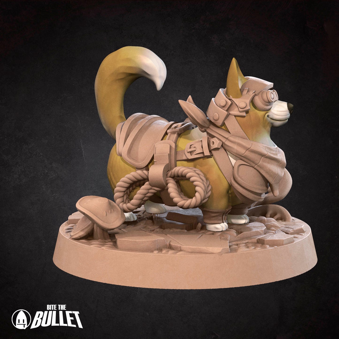 Corgnelius, Corgi Adventurer | D&D Pathfinder TTRPG Miniature | Bite the Bullet