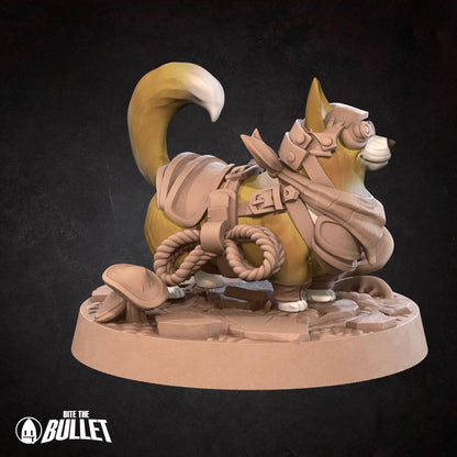 Corgnelius, Corgi Adventurer | D&D Pathfinder TTRPG Miniature | Bite the Bullet