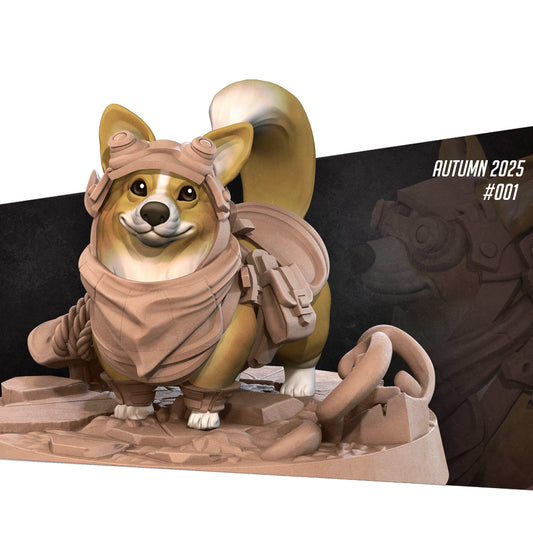 Corgnelius, Corgi Adventurer | D&D Pathfinder TTRPG Miniature | Bite the Bullet