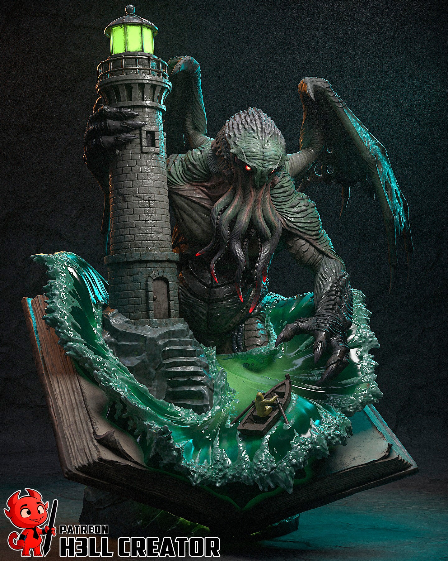 Cthulhu, The Ancient One | Resin Garage Kit Figure Game Fan Art | h3LL creator