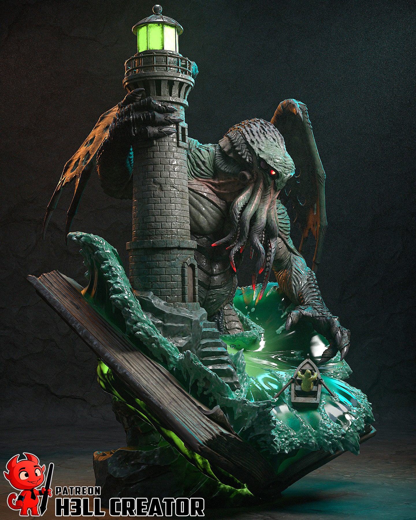 Cthulhu, The Ancient One | Resin Garage Kit Figure Game Fan Art | h3LL creator