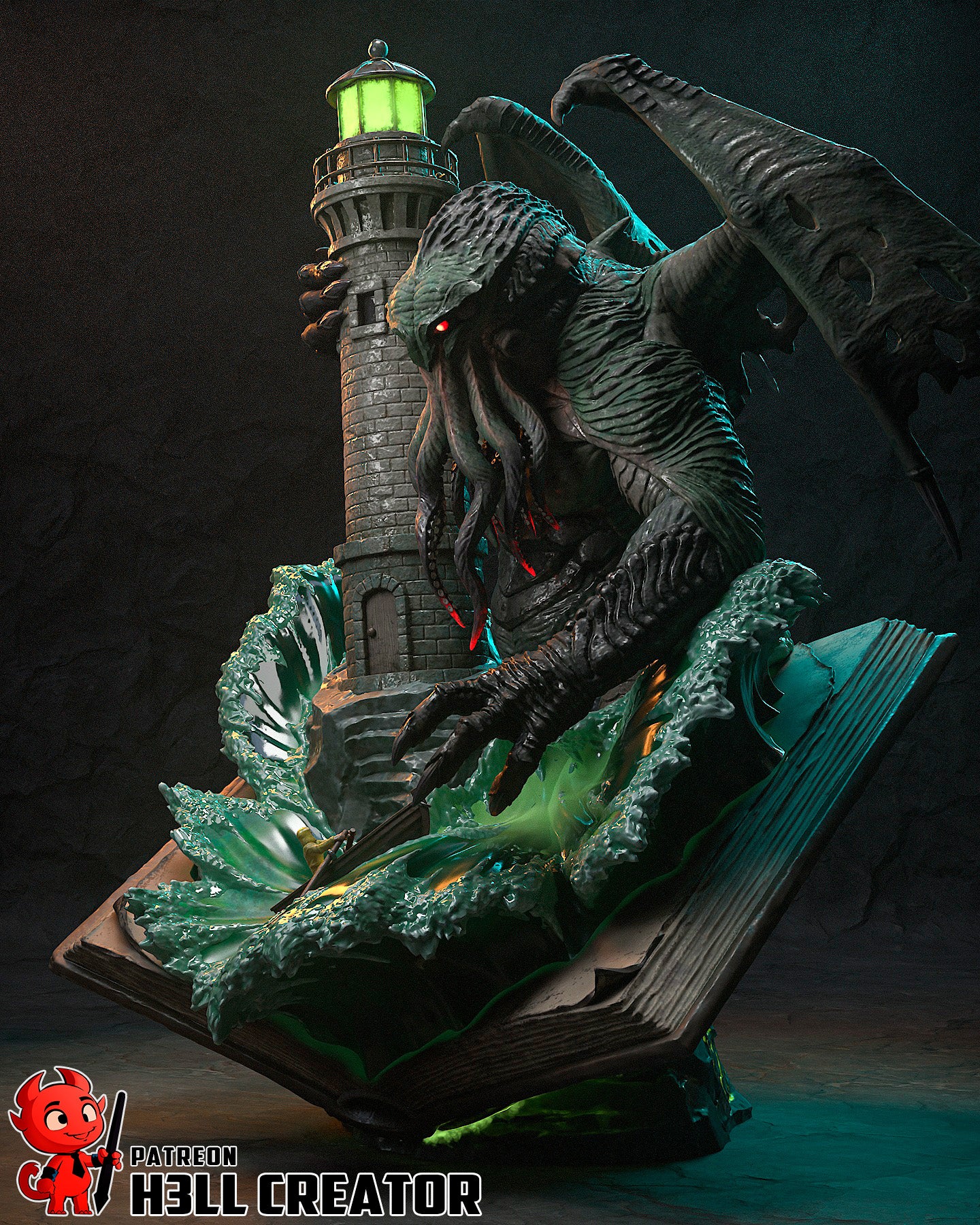 Cthulhu, The Ancient One | Resin Garage Kit Figure Game Fan Art | h3LL creator