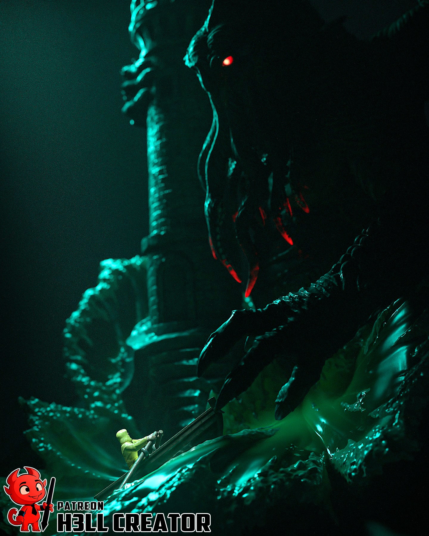 Cthulhu, The Ancient One | Resin Garage Kit Figure Game Fan Art | h3LL creator