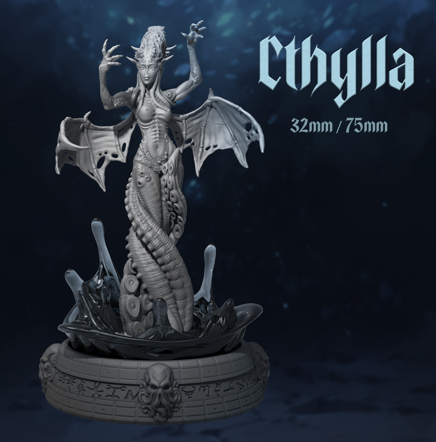 Cthylla | Tabletop or Display Scale | D&D TTRPG Fantasy Miniature | Dungeons and Maidens